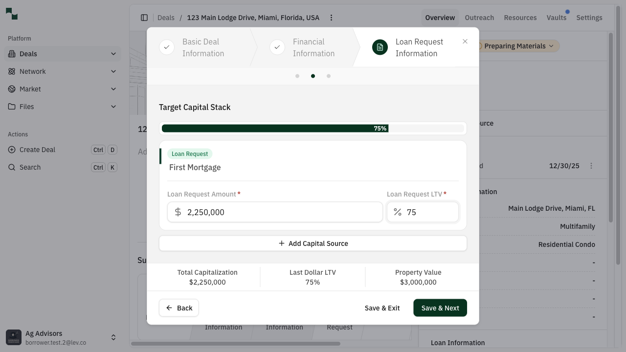 Capital stack filled
